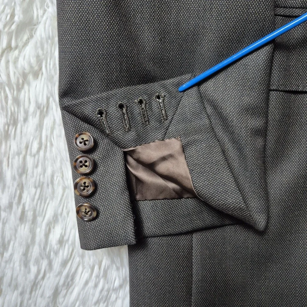 Ermenegildo Zegna Taglio Esclusivo Blazer Mens 44L Wool Super 100s Olive Brown